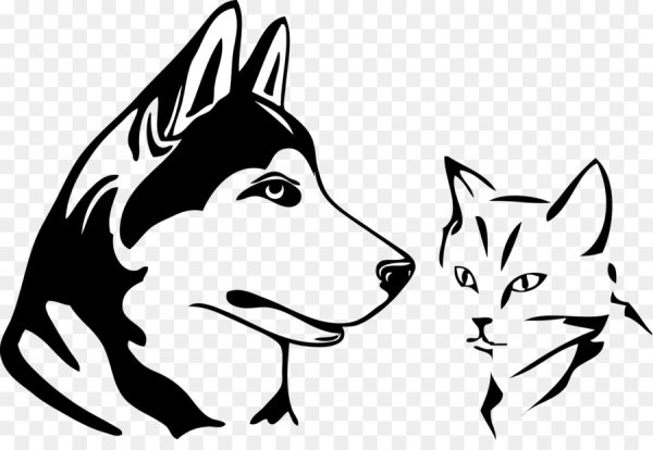 Силуэт морды собаки хаски