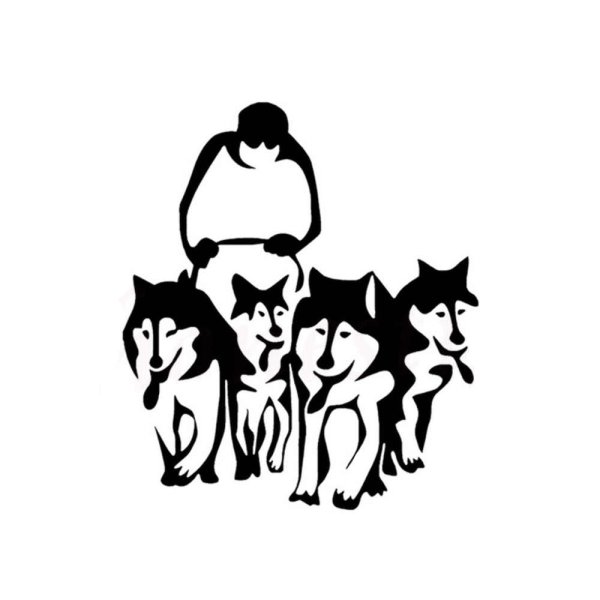 Упряжка собак силуэт