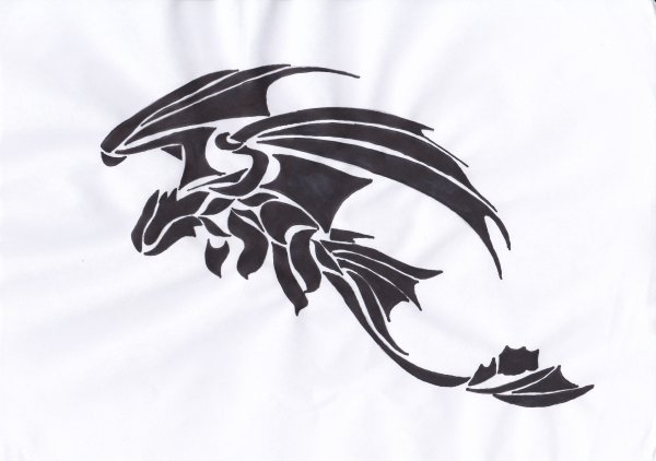 Тату Беззубик дракон