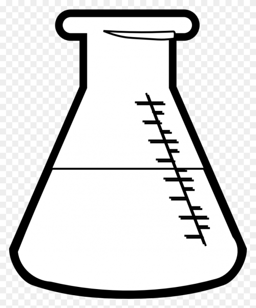 Колбы химические черно белые