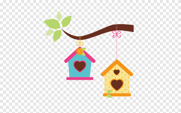 Птичка с домиком вектор