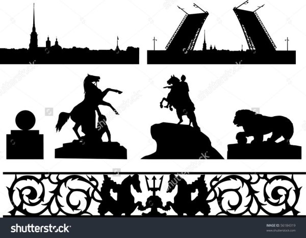 Силуэт мостов Санкт-Петербурга