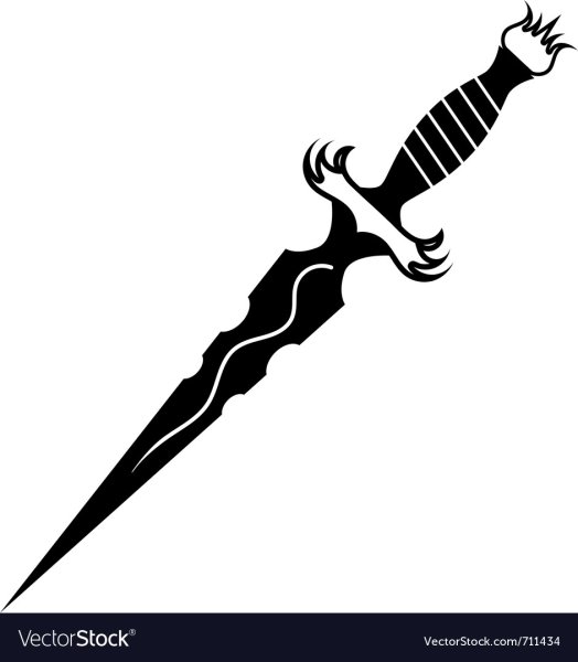 Кинжал черно белый