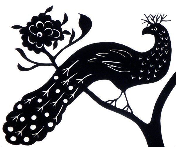 Силуэтная композиция птицы