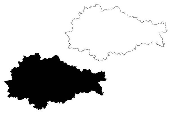 Карта Курской области контур