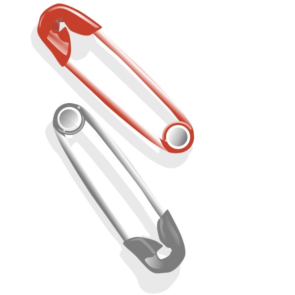 Булавка на белом фоне