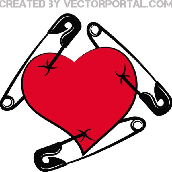 Два сердца с булавкой