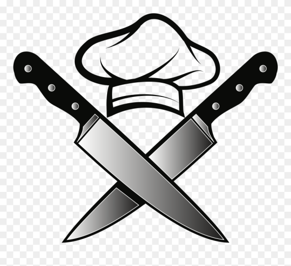 Повар с ножом значок