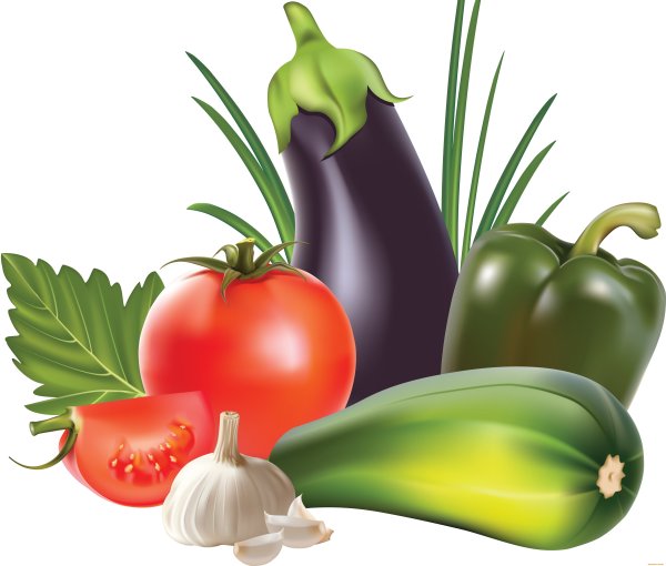 Овощи на прозрачном фоне