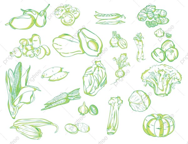 Узоры на овощах и фруктах