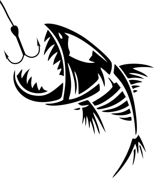 Трафареты хищных рыб