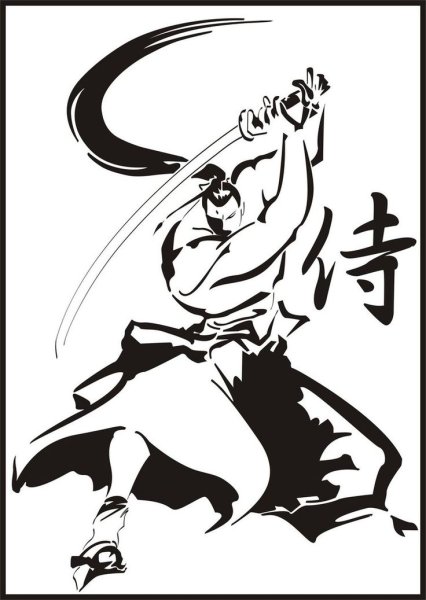 Самурай трафарет