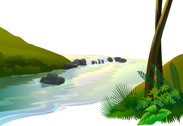 Речка на прозрачном фоне