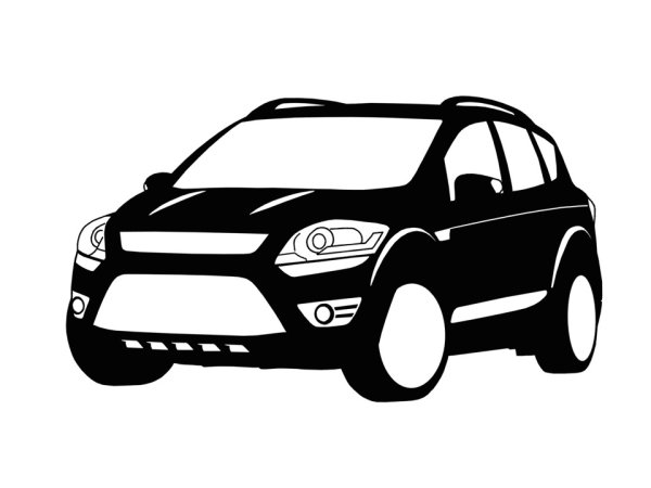 Автомобиль черно белый