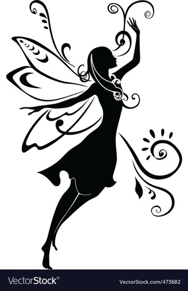 Силуэт девушки феи