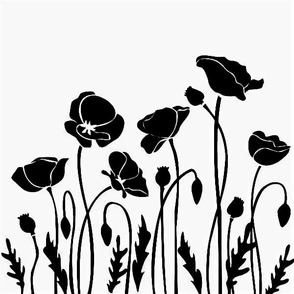 Цветочный трафарет на стену