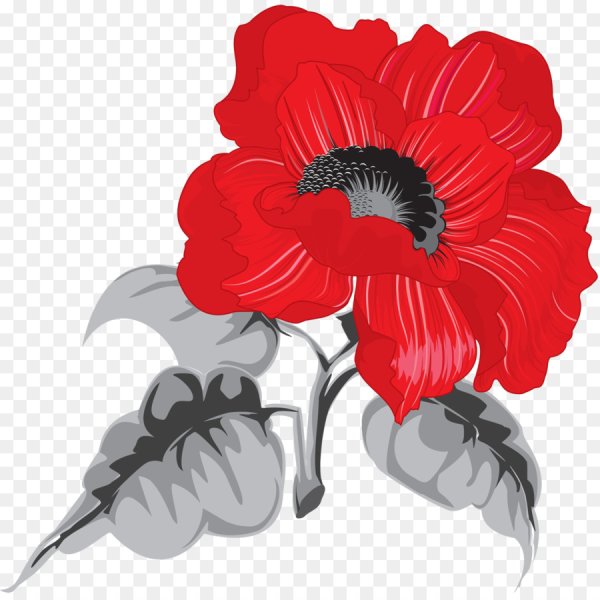 Красные цветы вектор