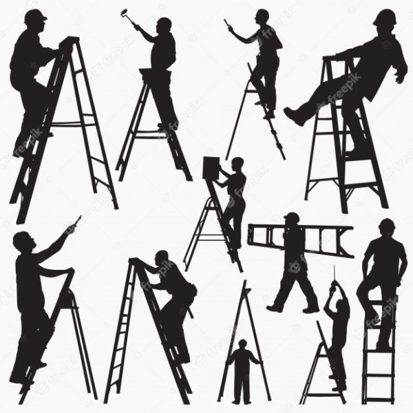 Человек на стремянке