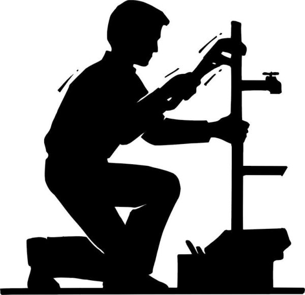 Силуэт слесаря сантехника