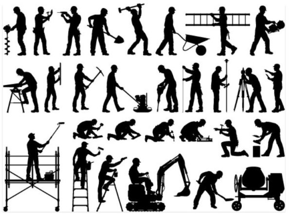 Силуэт рабочего человека