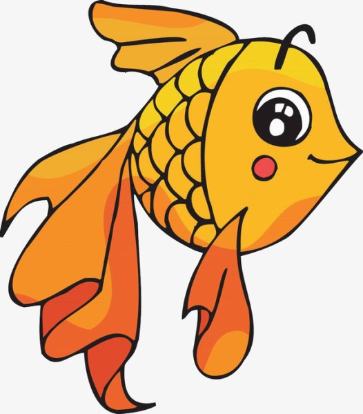 Золотая рыбка мультяшная