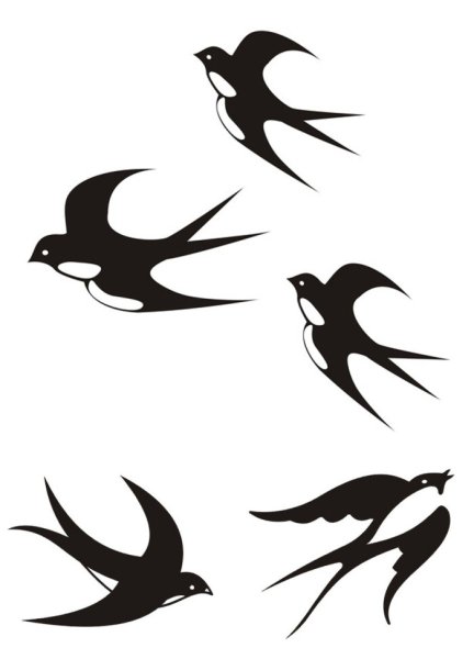 Ласточки трафарет на стену