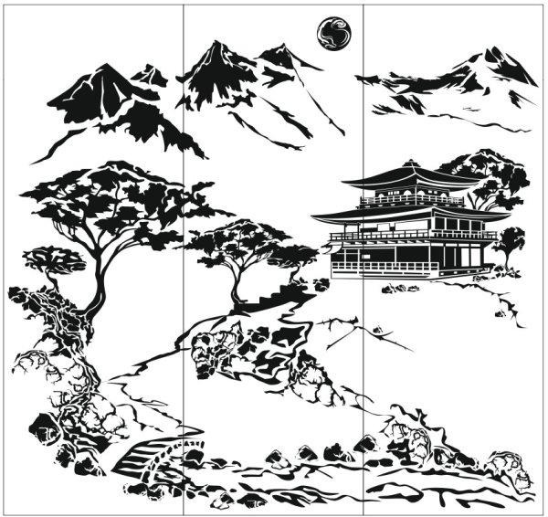 Трафареты в японском стиле