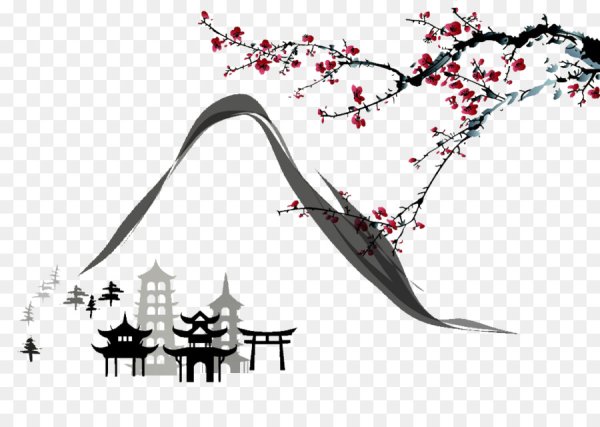 Красивые плавные линии в японском стиле вектор