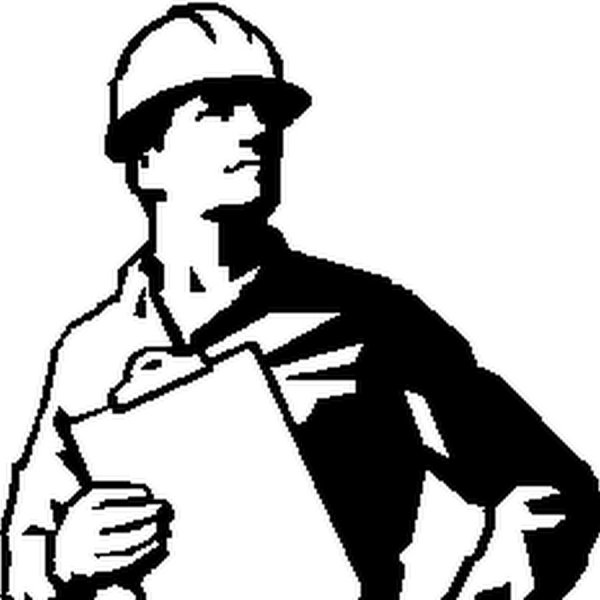 Силуэт строителя в каске