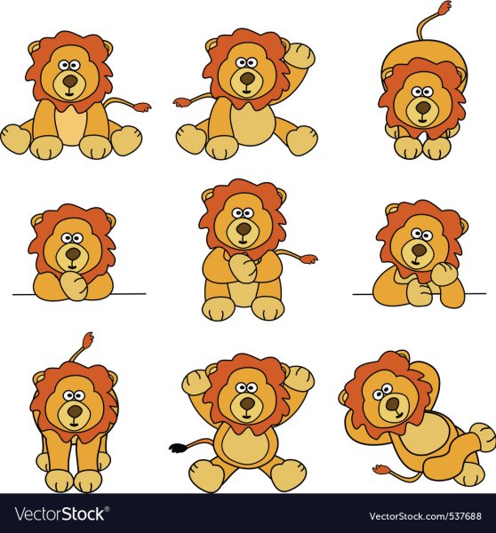 Львенок девочка вектор