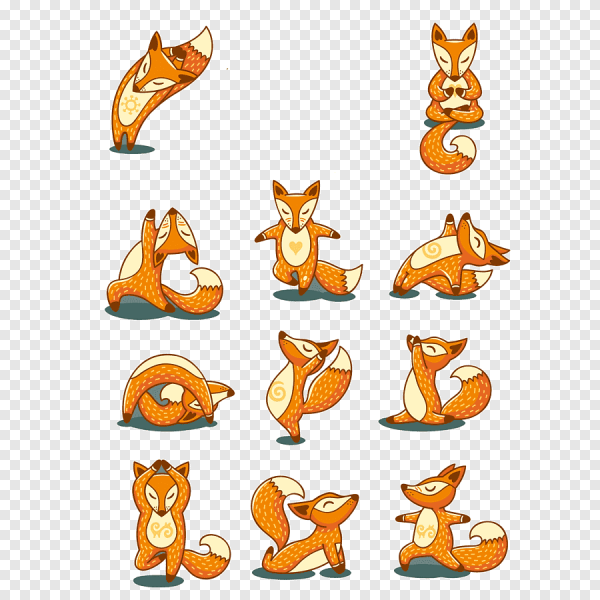 Лиса в разных позах