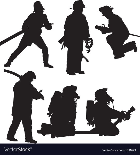 Пожарный силуэт вектор