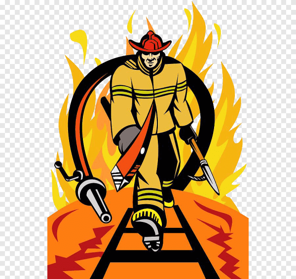 Пожарный в мультяшном стиле