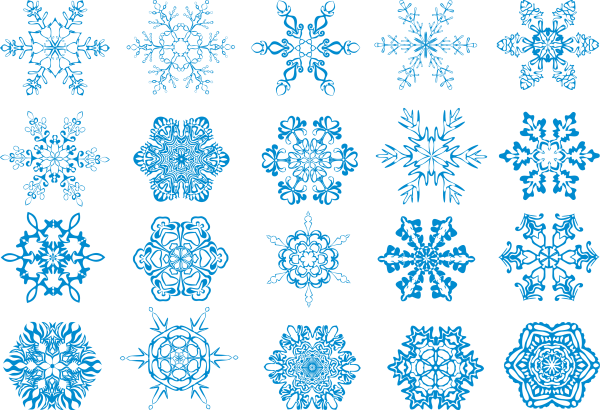 Снежинки голубые