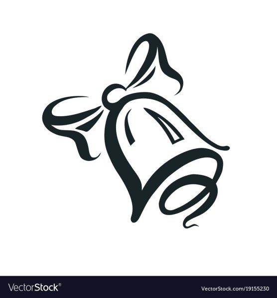 Колокольчик школьный черно белый