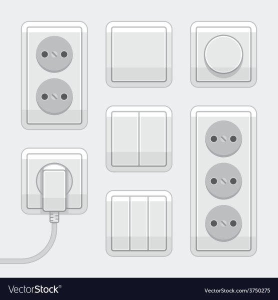 Розетки и выключатели вектор