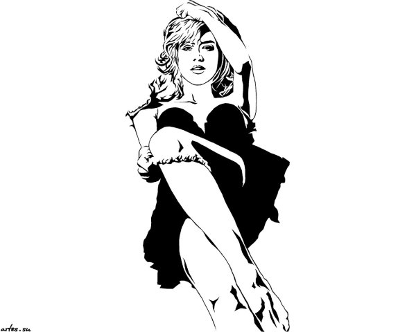 Черно белые рисунки женщин