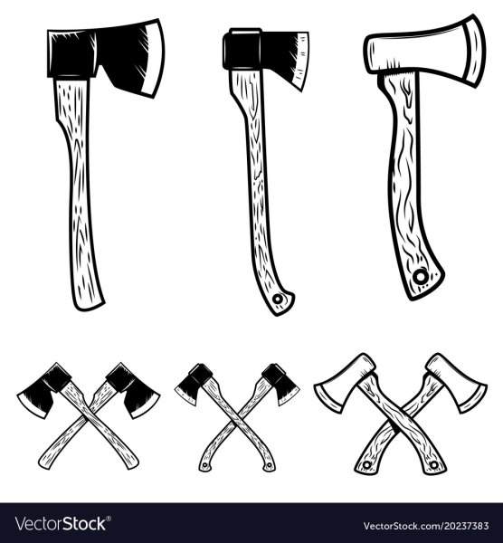 Эскиз перекрещенные топоры