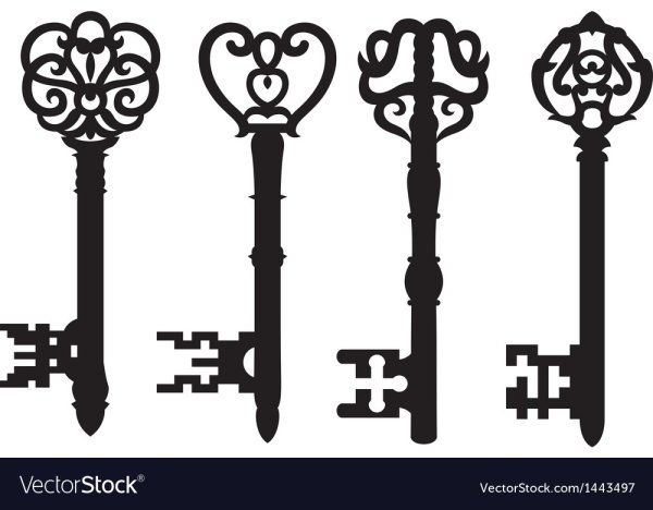 Старинный ключ силуэт
