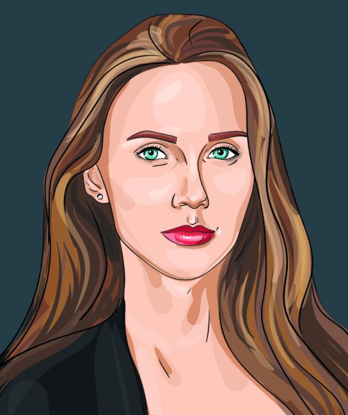 Векторный портрет в иллюстраторе