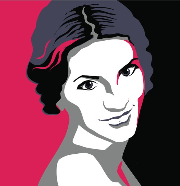Лицо девушки векторный рисунок