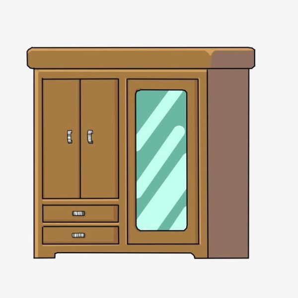 Шкаф мультяшный коричневый