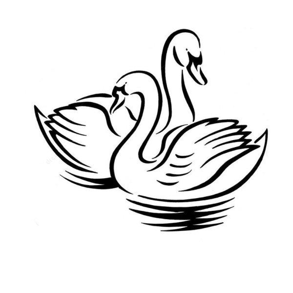 Трафарет лебедя