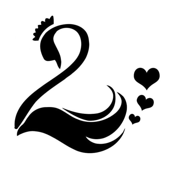 Трафарет лебедя