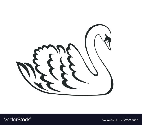 Трафарет лебедя