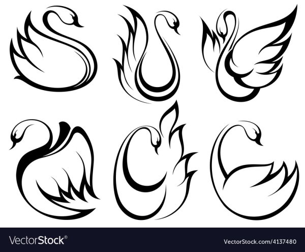 Стилизованное изображение лебедя