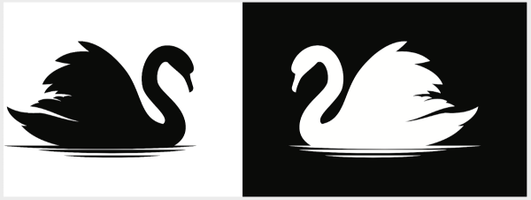 Лебедь силуэт для вырезания