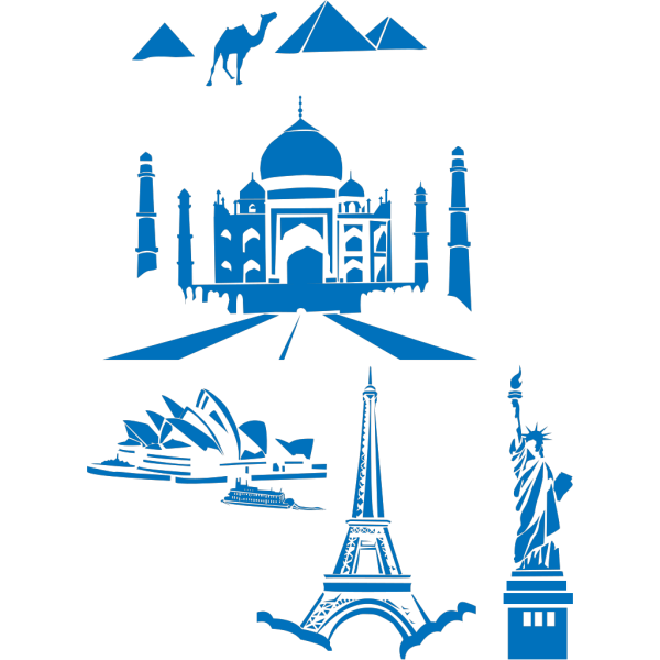 Силуэты и символы городов мира