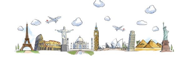 Достопримечательности мира на белом фоне