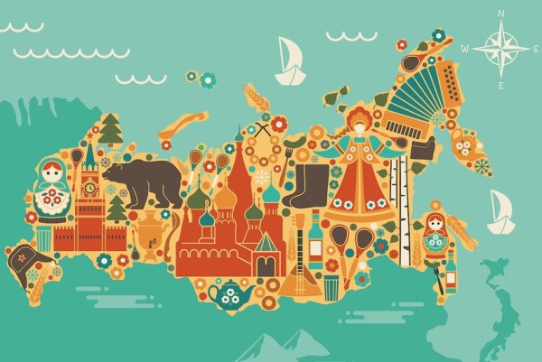 Карта России стилизованная